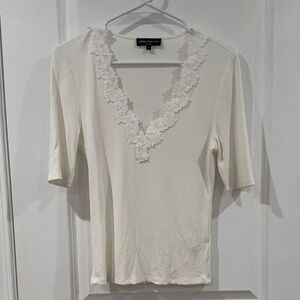 Generation Love Cream Lace V-Neck Top